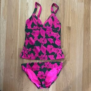 Boden tankini in Pink and Green Floral